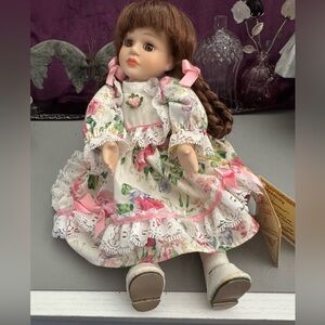 Soft Expressions Porcelain Doll with Floral Dress